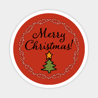 Merry Christmas Candy Candy Canes Wreath Magnet